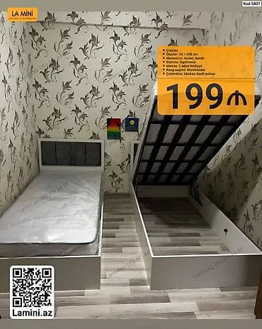 islenmis matras: Məhsul: Açılan bazalı çarpayı - Ölçü: 90 × 200 sm - Mexanizm: Açılan — 1