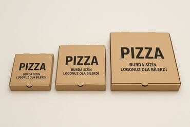 Çörək qabları: Məhsul: Pitsa qutuları (loqo çapı üçün uyğun) Təsvir: - Üç ölçü — 1