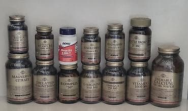 brilyant komplekt: Solgar və NOW markalarının müxtəlif vitamin-mineral əlavələri dəsti — 1