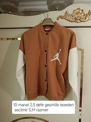 Qadın geyimləri paketi - Qəhvəyi-ağ rəngli snap düyməli kofta/jaket