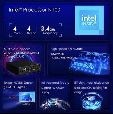 Korpuslar: Kompakt mini PC / mediabox 💻 *🖤 Şık qara korpus, ventilyasiya — 6