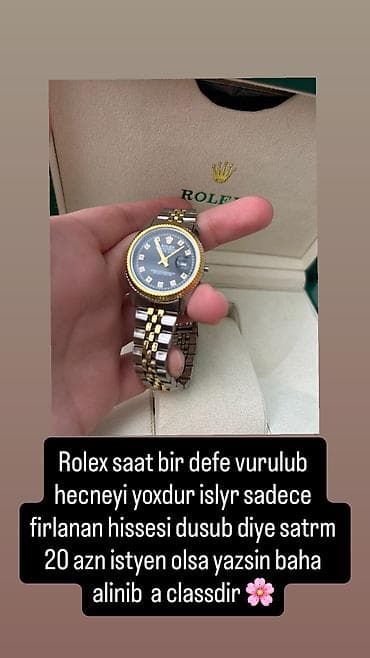 saat instagram: Qol saatı, Rolex, rəng - Qara — 1