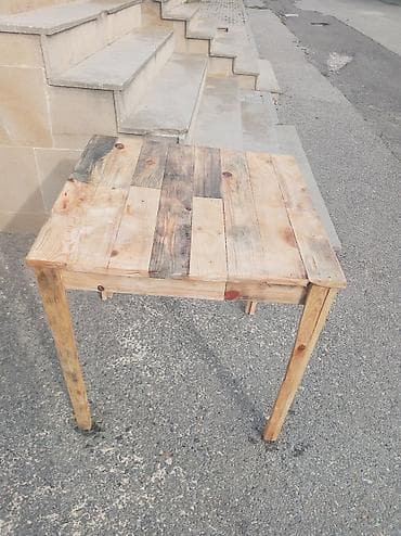 Мебель для дома: Балконный стол, Нераскладной, Дерево, Квадратный стол — 1