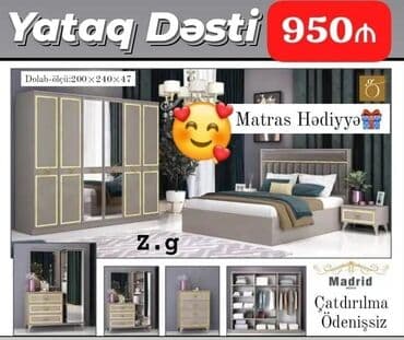 termo biləcər: İkinəfərlik çarpayı, Termo, Dolab, 2 tumba, Azərbaycan, Yeni — 1