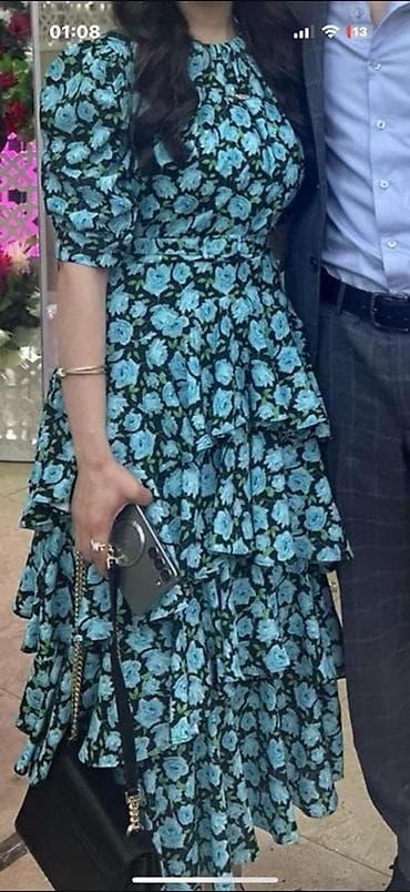 - Zərif ziyafət libası, tünd firuzə rəngi. Bir çiyinli kəsim — 2