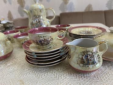 sud separatoru: Çay dəsti, rəng - Sarı, Farfor, 6 nəfərlik — 2