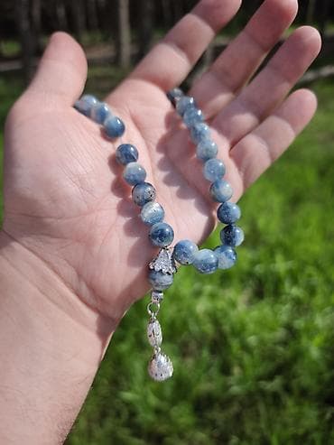 gumus tesbeh: Mavi tonlarda təbii daşlardan yığılmış təsbeh/aksesuar - Sfera — 3