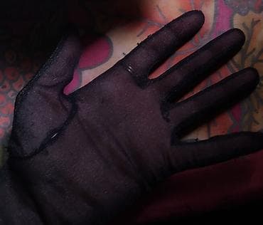 женские кожанные перчатки: Qadınlar üçün nazik krujeva və parça əlcək - Rəng: tünd qəhvəyi — 2