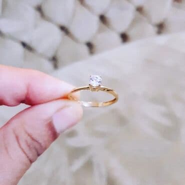 tək qaş: Nişan, Üzük, Sarı qızıl, 585 Əyar — 4