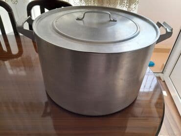 кастрюля алюминиевая 50 литров цена: İşlənmiş, Aş qazanı, rəng - Gümüşü, Alüminium, 40 sm, SSRİ — 8