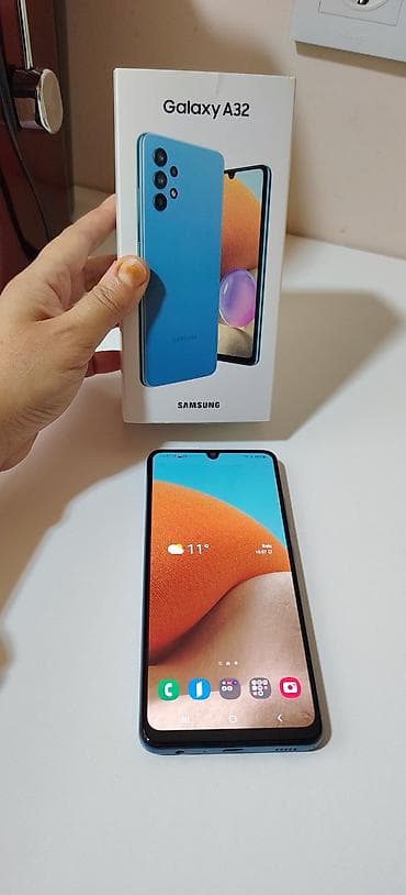 samsung s20 ultra 512: Samsung Galaxy A32, 128 GB, rəng - Göy, Barmaq izi — 6