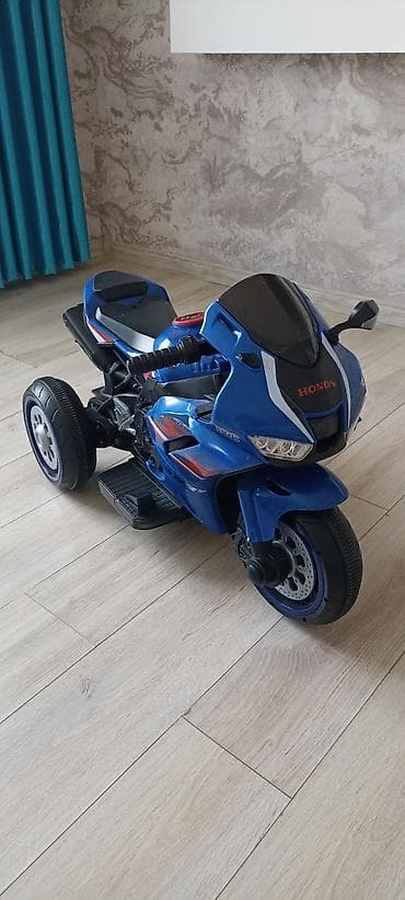 Uşaq üçün elektrikli üçtəkərli motosiklet – mavi rəng - İdman — 1