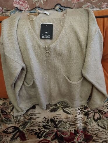 Toxuma kardiqan – The Knitwear Collection - Rəng: açıq bej/boz ton -