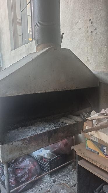 kebab: Metall soba-manqal – tüstü borulu, örtüklü - Material: qalın metal — 6