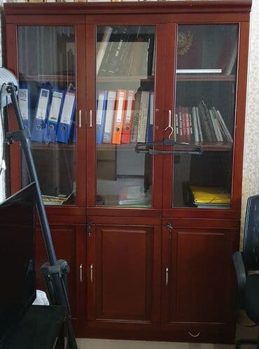 nahar desti: Ofis mebel dəsti – klassik tərzdə, tünd qəhvəyi (maun rəng) taxta — 4