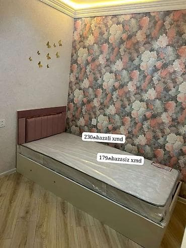 Çarpayılar: Tək nəfərlik yataq dəsti - Ölçü: təxmini 90x190 sm (şəkildəki — 1
