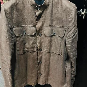 asbaz geyimi: Massimo Dutti kişi üst geyimi – qolsuz deyil, uzunqollu linən/keten — 1