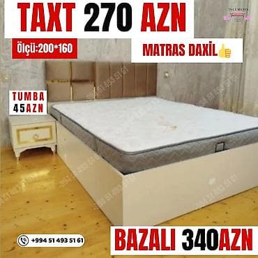 taxtalar 5 10: Yeni, İkinəfərlik çarpayı, Bazasız, Matras ilə, Siyirməsiz, Azərbaycan — 1