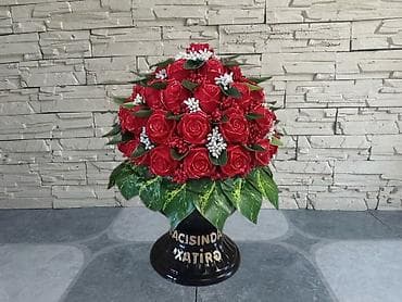 dekorativ sam agaclari: Məhsul: Süni gül kompozisiyaları (qəbirüstü və xatirə gülləri) — 1