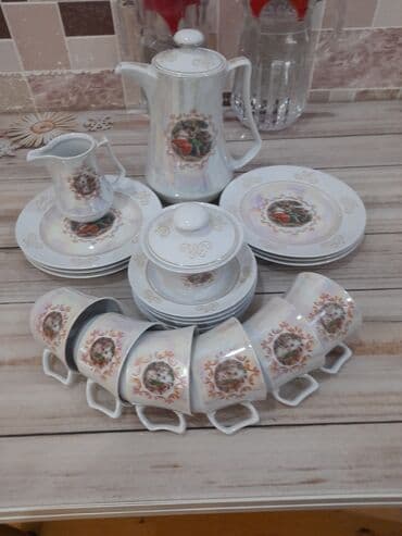 original cobalt: Çay dəsti, rəng - Ağ, Farfor, Madonna, 6 nəfərlik, Almaniya — 4