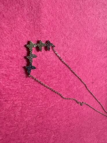 gümüş boyunbag: Zərgərlik seti – 4 fərqli boyunbağı - Qızılı rəngdə zəncir və “M” — 5