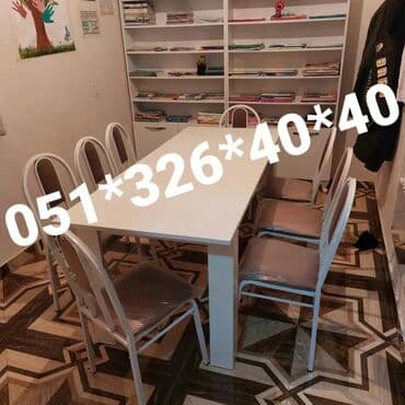 Masa və oturacaq dəstləri: Qonaq otağı üçün, Yeni, Dördbucaq masa, 4 stul — 15