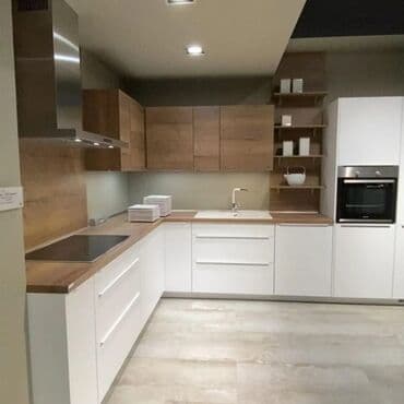 ремонт кухни в хрущевке: Sifarişlə mətbəx dəsti, Özü çəkən petlələr, MDF, Kredit yoxdur, Pulsuz çatdırılma, Rayonlara çatdırılma — 2