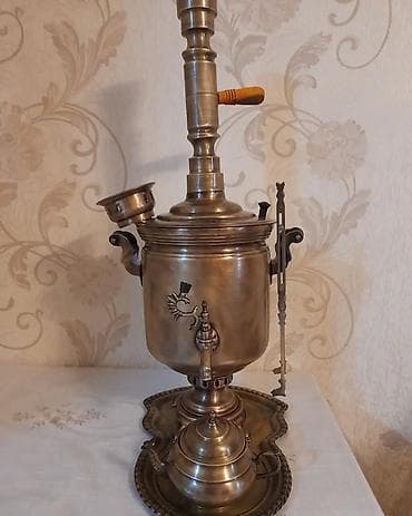 su ceni ikinci el: Misin (pirinç) samovar dəsti - Material: bürünc/pirinç tonlu metal — 1