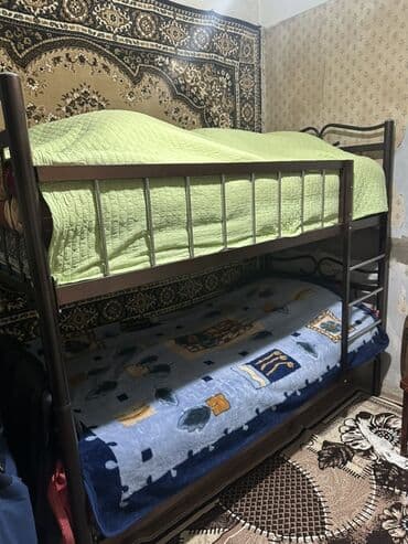 стол из блока цилиндров: Metall çərçivəli ikimərtəbəli çarpayı - Material: möhkəm metal — 2