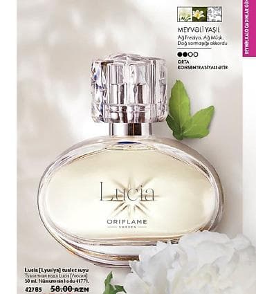 Ətriyyat: Oriflame Lucia tualet suyu – meyvəli-yaşıl ətir kompozisiyası. 58 AZN — 1