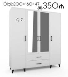 ucuz linoleum: Yeni, 4 qapılı Düz dolab, Qarderob, paltar dolabı — 1