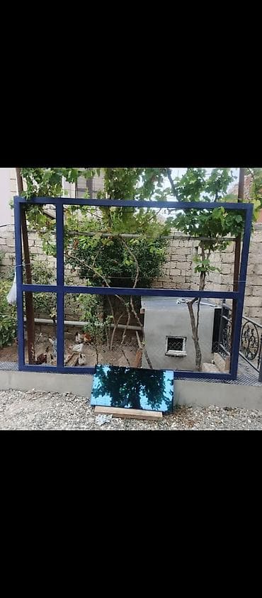 şuşe qapi: Plasdik çərçivəli vitraj/qapı şüşəsi - Material: möhkəm plasdiq — 1