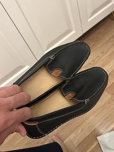 ayaqqabı dəri rahat: Timberland kişi mokasinləri - Rəng: qara, kontrast bej tikişli - — 3