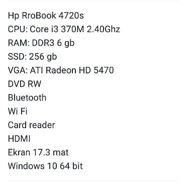 core i9: İşlənmiş HP ProBook, 17.3 ", Intel Core i3, 256 GB — 4