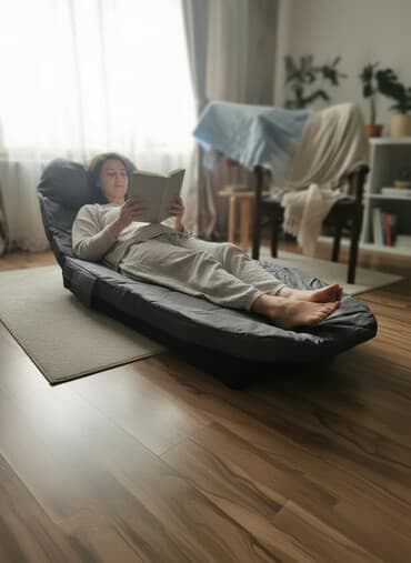 Qatlanan rahat istirahət çarpayısı / şezlong - Rəng: tünd boz -