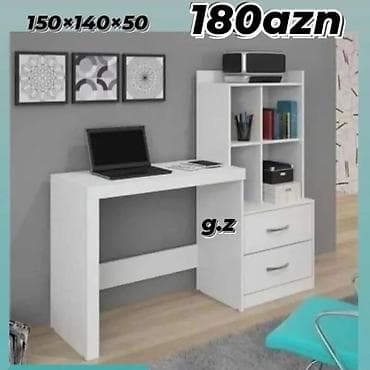 stol ev ucun: Düz masa, Polkalı, Siyirməli, Sadə laminat — 1