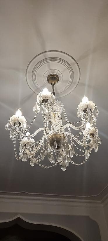 led isiqlar tavan ucun: Çılçıraq, 6 lampa, Xrustal — 3