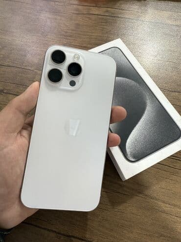 Apple iPhone: IPhone 15 Pro Max, 256 GB, White Titanium, Zəmanət