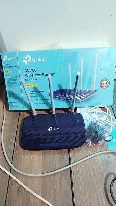 Комплектующие для ПК и ноутбуков: TP-Link Archer C20 (AC750) ikizolaqlı simsiz router - Standart — 1