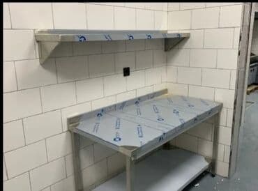 Paslanmayan metaldan hazırlanmış ticarət mətbəxi üçün mebel dəsti