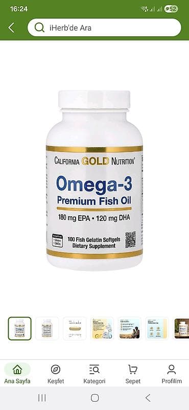 parik satilir: Məhsul: California Gold Nutrition Omega-3 Premium Fish Oil Forması — 1