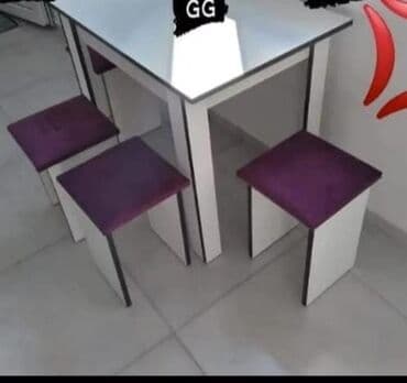 Sifarişlə masa və oturacaq dəstləri: Dördbucaq masa, Mətbəx üçün, Qonaq otağı üçün, Dəhliz üçün, 4 nəfər, Açılmayan, Azərbaycan, 1 il zəmanət — 12