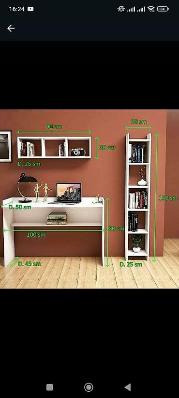 karton qutu aliram: 3’lü iş/stol dəsti – ağ/kreml rəng Qiymət: 115 AZN (dəstdir) Dəst — 3