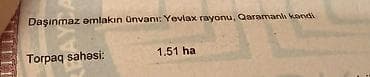 ceyranbatanda torpaq: 679 sot, Kənd təsərrüfatı, Kupça (Çıxarış) — 3
