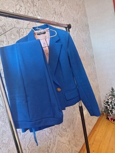 buggy şalvar: 2️⃣5️⃣Mavi qadın kostyumu – jaket və şalvardan ibarət dəst S razmer — 2