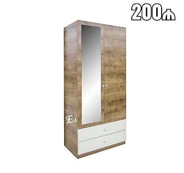qapi sekilleri: İki qapılı geyim dolabı - Material: ağac teksturalı laminat korpus — 1