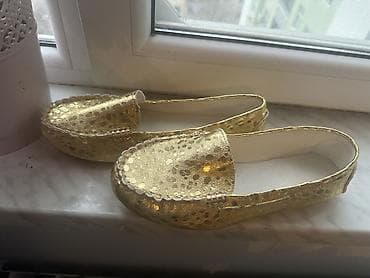 Toy paltarları və aksesuarları: Qızılı rəngli mokasin ayaqqabılar - Model: mokasin/löfler tipli - — 2