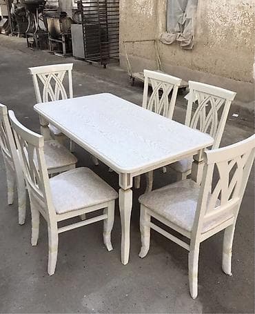 Mətbəx üçün, Açılmayan, Dördbucaq masa, 6 stul — 2