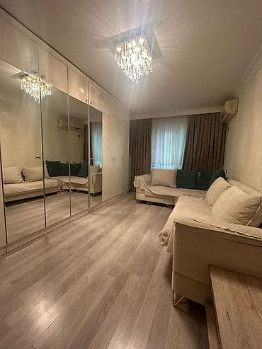 1 otaqlı mənzil – tam mebellə və texnika ilə - Geniş, işıqlı zal