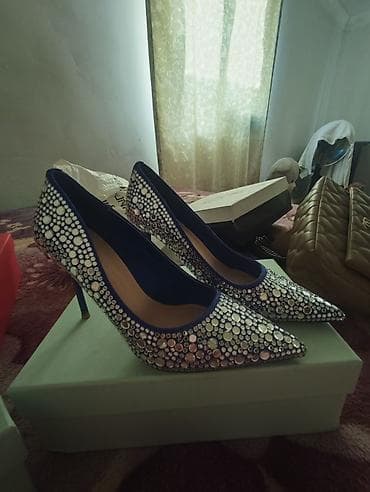 ayaqqabı: Qadın ayaqqabıları – 3 fərqli model dəsti 1) Krem rəngli mules - Açıq — 8